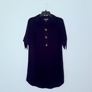 Luxology Navy Blue Popover Mini Shirt Dress